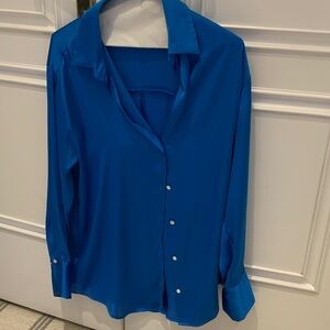 Zara Vibrant Blue Button Down Shirt